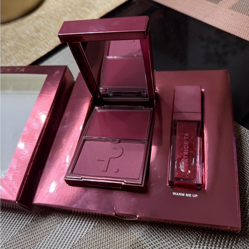 Patric Ta blush and lipgloss set